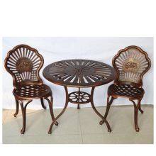 Garden Outdoor Round Table Cast Iron Aluminium Dining Coffee Tables Waterproof Sturdy Durable Balcony Patio Furniture Bistro Sets thumbnail-2