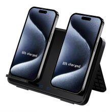 Desktop Portable 15w Foldable 3 in 1 Universal Wireless Charger Charging Station Dock Stand With Warm Light thumbnail-6