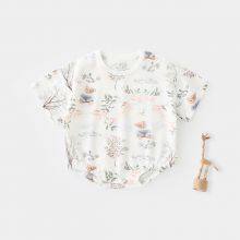 Newborn Bodysuit Baby Clothes Short Sleeves Kids Romper Climb Crawl Suit Children's Pajama Onesie Jumpsuit thumbnail-3