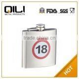 6oz Portable Stainless Steel Custom Shape Hip Flask