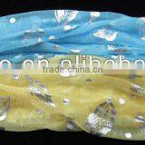 Neck Scarf/Scarves RAYON LONG SCARF, APPRX. 56" LONG 7" WIDTH, NO ELASTIC, RAYON ORGANZA MATERIAL BLUE/YELLOW