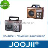 Classical AM/FM/SW 3 Band Wooden Radio With Karakoe Function, Support USB/SD/TF Multi Band Radio
