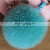 Fashion Trendy Women Girls 100% Real Fur Pom Pom Key Chains