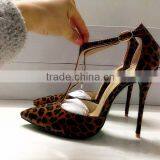 Catwalk New Arrival Leopard Patent Leather 120mm High Pointed Toe Stiletto J-String Shoes Women thumbnail-3