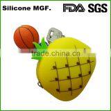 Custom Logo Printed Oval Soft Squeeze Silicone Coin Purse Made in China thumbnail-3