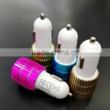 Metal 2 usb car charger 2.1A use in car for factory wholesale