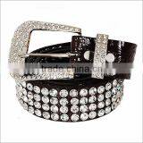 Wholesale Women's Four Line Rhinestone Leather Stud Accent Belt thumbnail-1