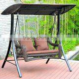 Outdoor Rattan Swing Chair With Canopy Double Seat thumbnail-1