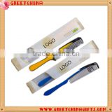Hotel recyclable double colors hair comb with eco-friendly paper cover