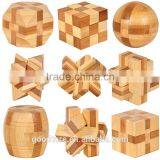2015 Hot Sale Bamboo IQ Intelligent Puzzle Magic Puzzle Kongming Lock Brain Teaser Model Number GAD1127 thumbnail-2