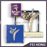 Personalized sport olympic souvenir taekwondo sport pin badge