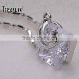 Body Jewelry Geometric Zircon Copper Link Chain Necklace and Earring Jewelry Set for Braide thumbnail-4