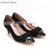 Office Lady Black Fabric Shoes Steel Toe Low Heel Pumps Shoes for 2016 thumbnail-3