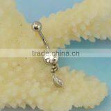 Fashion Stainless Steel Piercing Body Jewelry Crystal Belly Button Navel Ring thumbnail-3