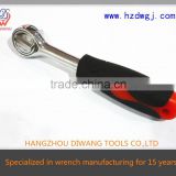 Hot Sale Round-headed Dual-color Rubber-handle Ratchet handle Wrench