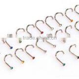 Nose Retainer Rings Studs Hide Piercing Bio Flexible Clear Screw On Gems thumbnail-5