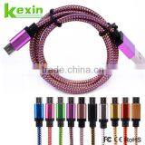 Newest Durable Metal Braided USB Cable V8 Android Mini Short USB Cable Charging for Smartphone thumbnail-3