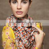 Wholesale Printed 50% Wool 50%Cashmere scarf