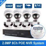 8PCS 2.0MP Dome Fisheye IP Camera IR 10M Panaramic View 8CH CCTV Surveillance Security System thumbnail-1