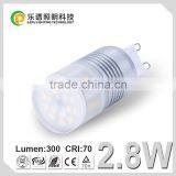 2014 Top Selling Warm White 2700k Dimmable 220v g9 Led Bulb ce Rohs Approved