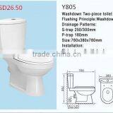Bathroom wc Toilet Bowl Two Piece Toilets Ceramic Washdown Strap Ptrap Toilet With Basin Colorful Toilet Sri Lanka Market Y805