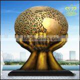 Cast Copper Hollow Ball Sculpture City Campus Square Sculpture Garden thumbnail-3