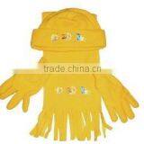 Fashion Womens Polar Fleece Beanie Scarf and Mitten Sets