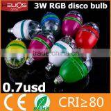 360 Degree 3w Rgb Rorating Led Bulb