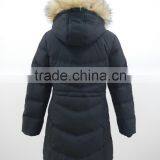 Rib Collar & Cuff Puffy Quilted Toggle Waist Faux Fur Trim Hood Down Coat Womens thumbnail-2