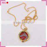 Imitation Gold Necklace Imitation Jewelry With Round Pendant, Imitation Gold Necklace for Women thumbnail-2