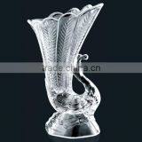 Lead Free Peafowl Shape Crystal Glass Flower Vase for Home Decoration thumbnail-3