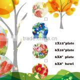 Round Shape Glass Plate With Decal thumbnail-2