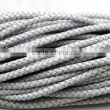 3mm 4mm 5mm Genuine Round Braided Leather Cord For Jewelry, Colored Leather Cord thumbnail-3