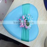 Blue Heart Shaped Tin Wedding Candy Box