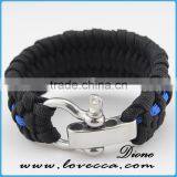 Stainless Steel Shackle Buckle Hiking Outdoor Survival Paracord Bracelet thumbnail-6