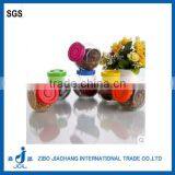 Personality Shape Clear Round Glass Jar for Spices & Honey Jar With Plastic Lids thumbnail-1