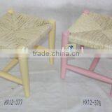 Square Rush Seat Rattan Stools thumbnail-1
