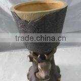 Knock-down Handmade Fiberglass Deer Balcony Flower Pots thumbnail-1