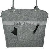 Cat Handbag Felt Cat Purse Cat Bag Felted Bag Felted Purse Grey Handbag Felt Shoulder Purse China Suppliers thumbnail-4