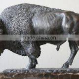 Large Animal Sculpture Life Size Bison Bronze Statue for Garden Decor thumbnail-2