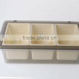 4 Compartments Plastic Condiment Container Set With Scoop