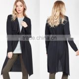 Korean Fashion Clothes Women Jacket Spring Coat Waterfall Trendy New Fashin Ladies Long Coat Design In Black