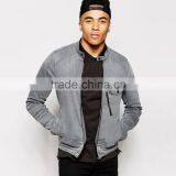 Plain Denim Zipper Windproof Jacket for Men of High Quality Custom Made thumbnail-1