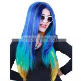 Women Cosplay Colorful Long Hair Wigs Lace Front Wig For Party Funny Female Wigs For Halloween thumbnail-6