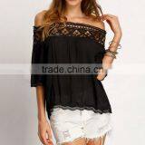 Zm50315b Europe Plus Size Women Clothing New Style Blouse Women Lace Chiffon Georgette thumbnail-1