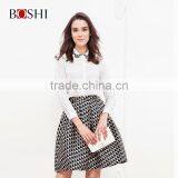 2015 Sweet Ladies White Chiffon Embroidery Women Shirts Design thumbnail-3