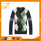 2014 hot sell wholesale high quality fashionable checked pullover Sweater