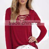 2017 Latest Fashion Design Sexy Ladies Top Women Fashion Cutting Blouse thumbnail-4