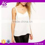 2016 Guangzhou Shandao Factory High Quality Summer Fashion Sexy Spaghetti Strap White Chiffon Latest Design Girls Top thumbnail-1