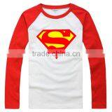 Two Color Tight Fit Long Sleeve Superman t Shirt for Adults thumbnail-1